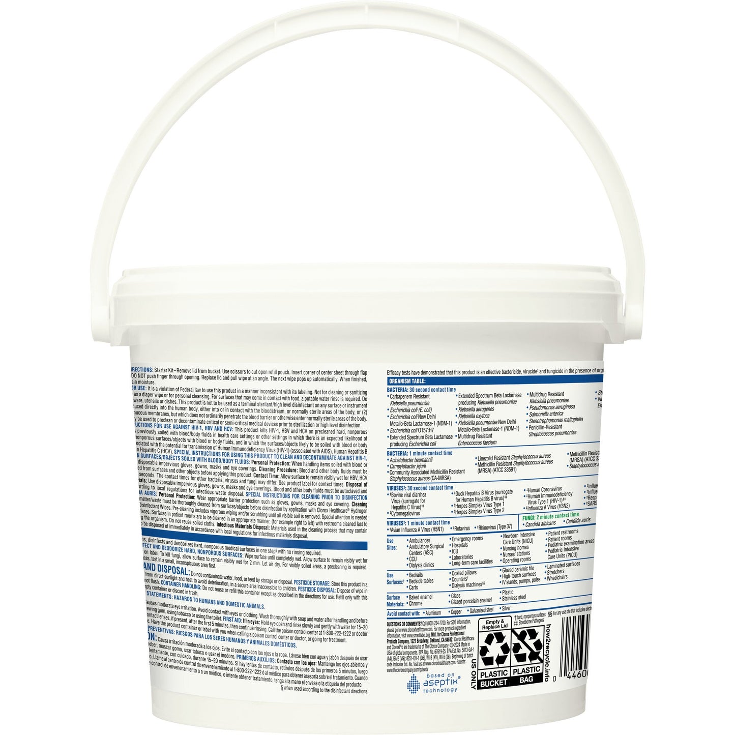 Clorox Healthcare® Hydrogen Peroxide Cleaner Disinfectant Wipes, Bucket, 185 ct.