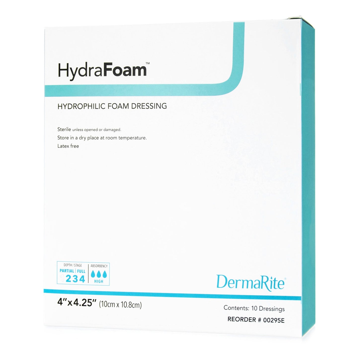 HydraFoam™ Nonadhesive Foam Dressing, 4 x 4¼ Inch