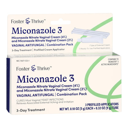 Foster & Thrive™ Miconazole Nitrate Vaginal Cream + Antifungal Combination Pack