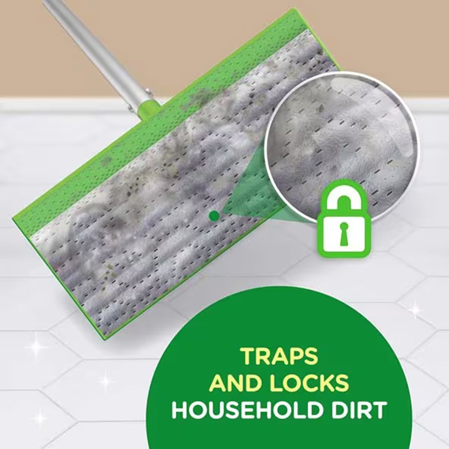 Saturated Wet Mop Pad Swiffer® Wet Bound Edge White Cloth Disposable