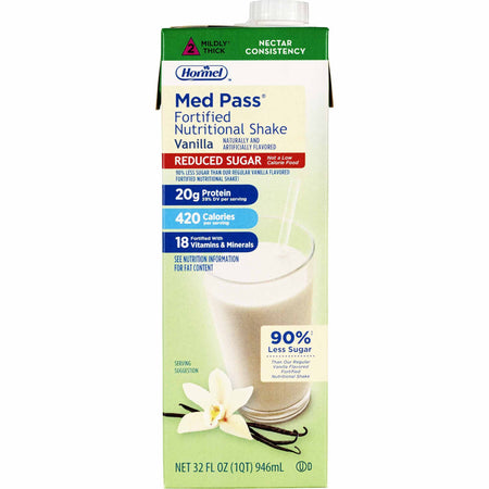 Lyons Magnus LLC 22649 Med Pass Reduced Sugar Vanilla Fortified Nutritional Shake, 32-ounce carton