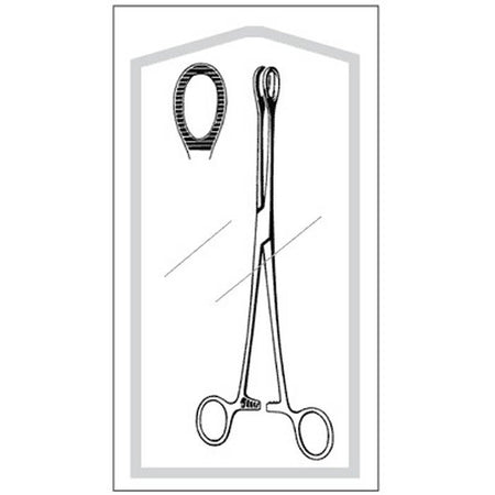 Sponge Forceps Econo Sterile™ Foerster-Ballenger 9-1/2 Inch Length Floor / Office Grade Pakistani Stainless Steel Sterile Locking Finger Ring Handle Straight Fenestrated Serrated Oval Tips