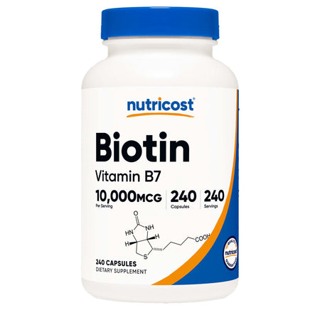 Nutricost NTC026101 Dietary Supplement Biotin 10 mg Strength Capsule 240 Per Bottle