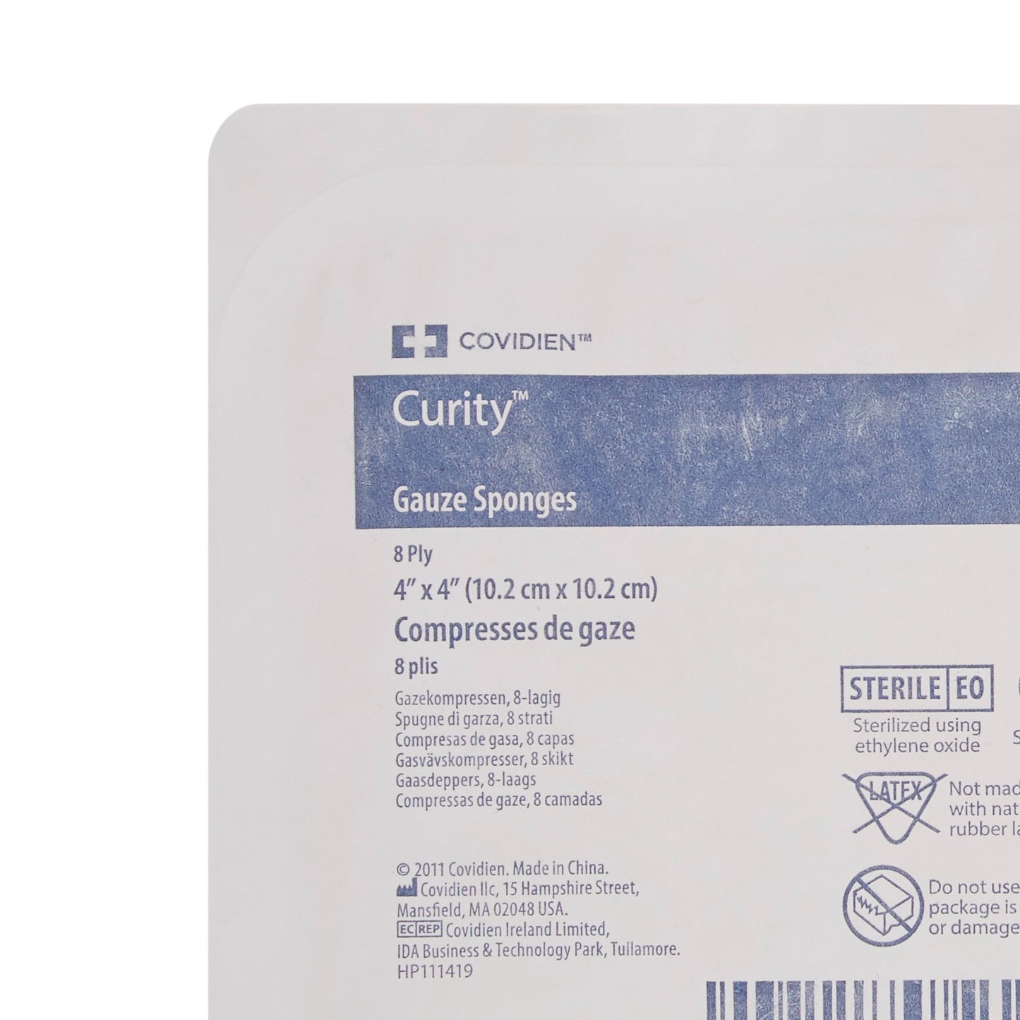 Curity™ Sterile USP Type VII Gauze Sponge, 4 x 4 Inch, 8-Ply