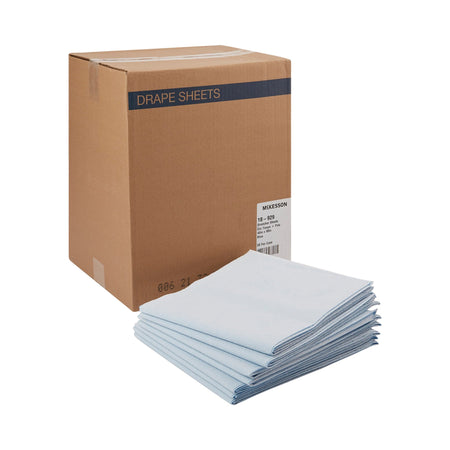 McKesson 18-929 Stretcher Sheet McKesson Flat 40 W X 90 L Inch Blue 50% Cellulose Tissue / 50% Polyethylene Film Disposable