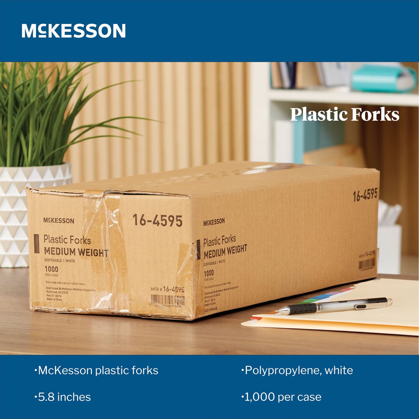 McKesson Polypropylene Fork, White