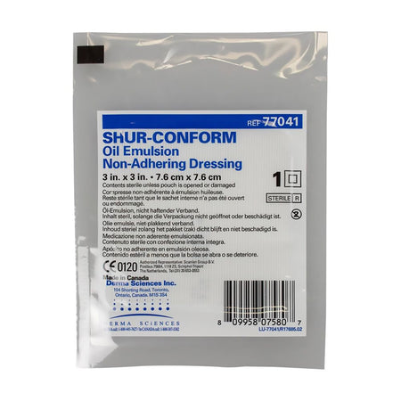 Gentell DKC77041 Shur-Conform Oil Emulsion Impregnated Dressing, 3 x 3 Inch