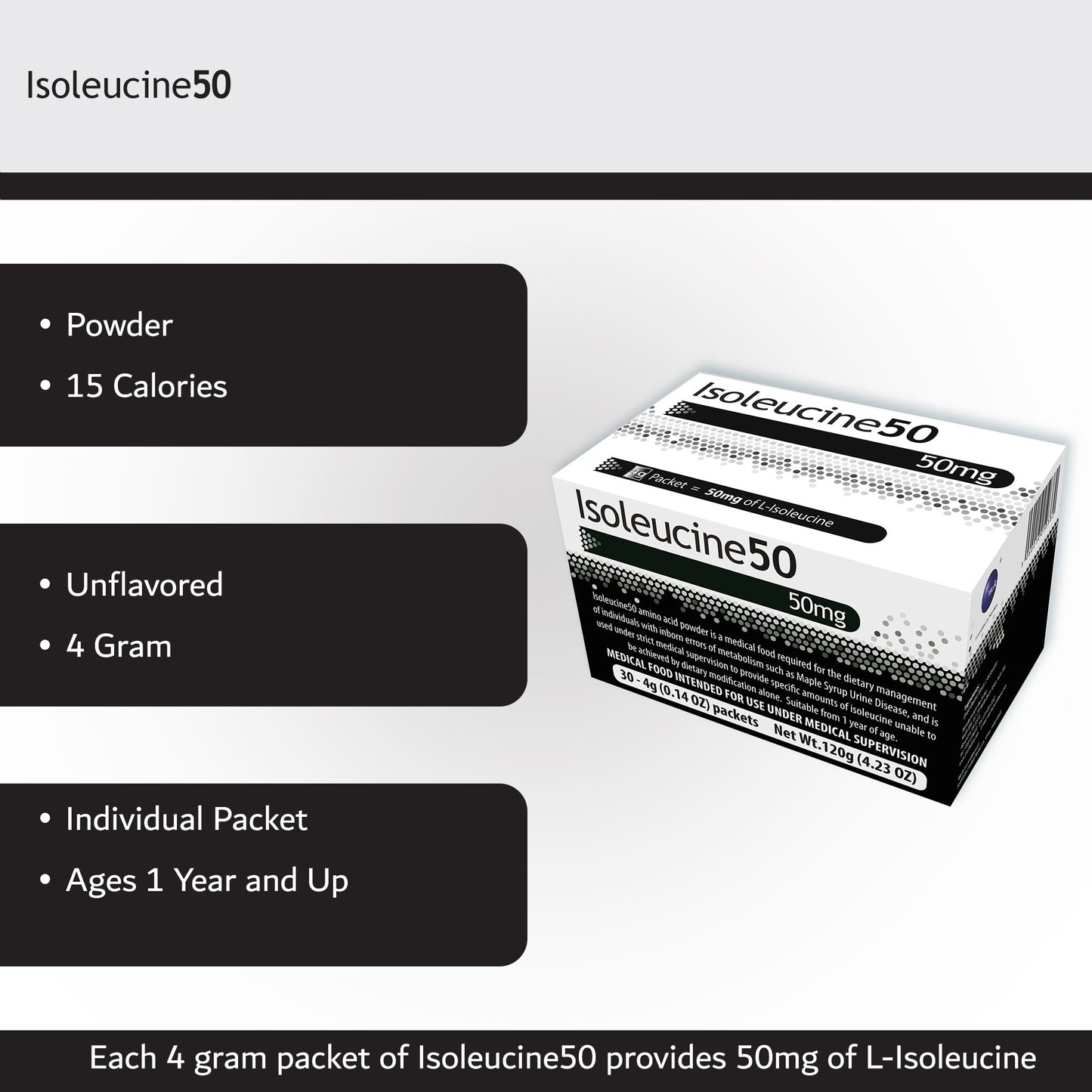 Isoleucine50 Medical Food for use in the Dietary Management of MSUD