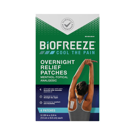 Boxout LLC 3210464 Topical Pain Relief Biofreeze 5% Strength Menthol Patch 4 per Box
