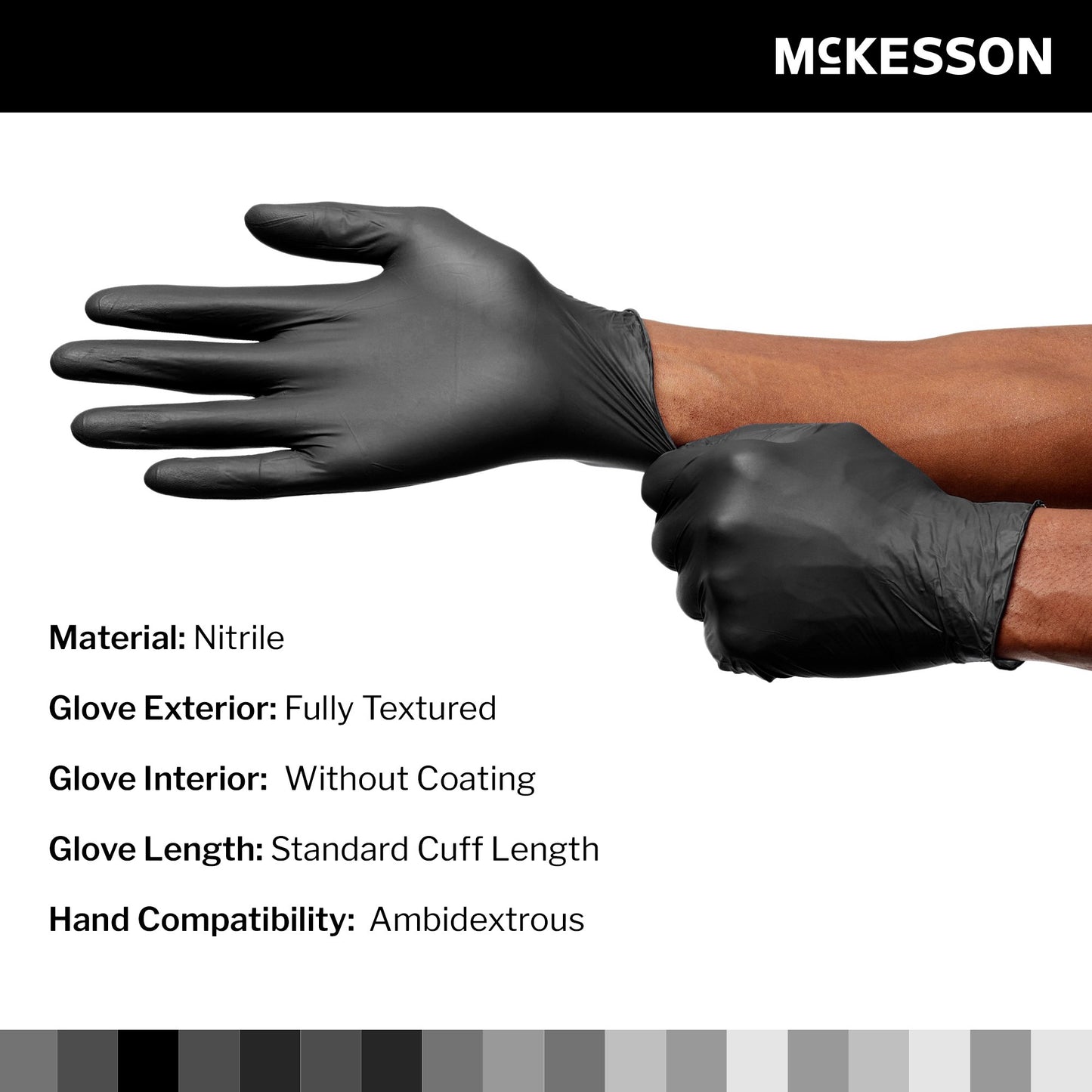 McKesson Confiderm® LDC Nitrile Exam Glove, Medium, Black