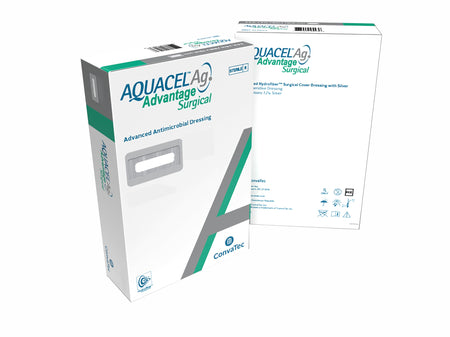 ConvaTec 422604 Aquacel Ag Advantage Surgical Silver Hydrofiber Dressing, 10 Count