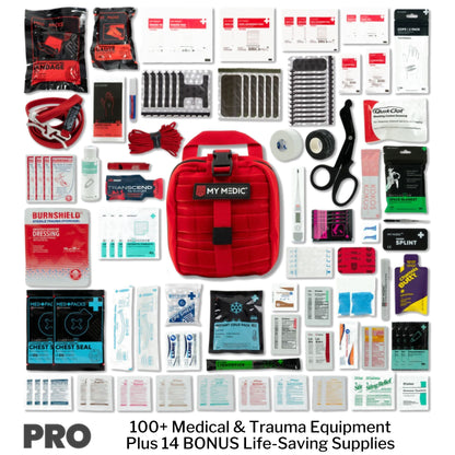 My Medic MYFAK Pro First Aid Kit, Trauma & Medical Supplies for Survival, Red