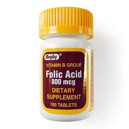 Major Pharmaceuticals 80681007400 Rugby Folic Acid (Vitamin B-9) Tablets