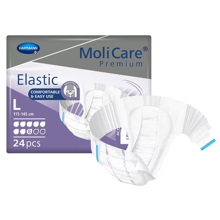 Hartmann 165473 MoliCare Premium Elastic 8 Drop Absorbency Incontinence Briefs, Large