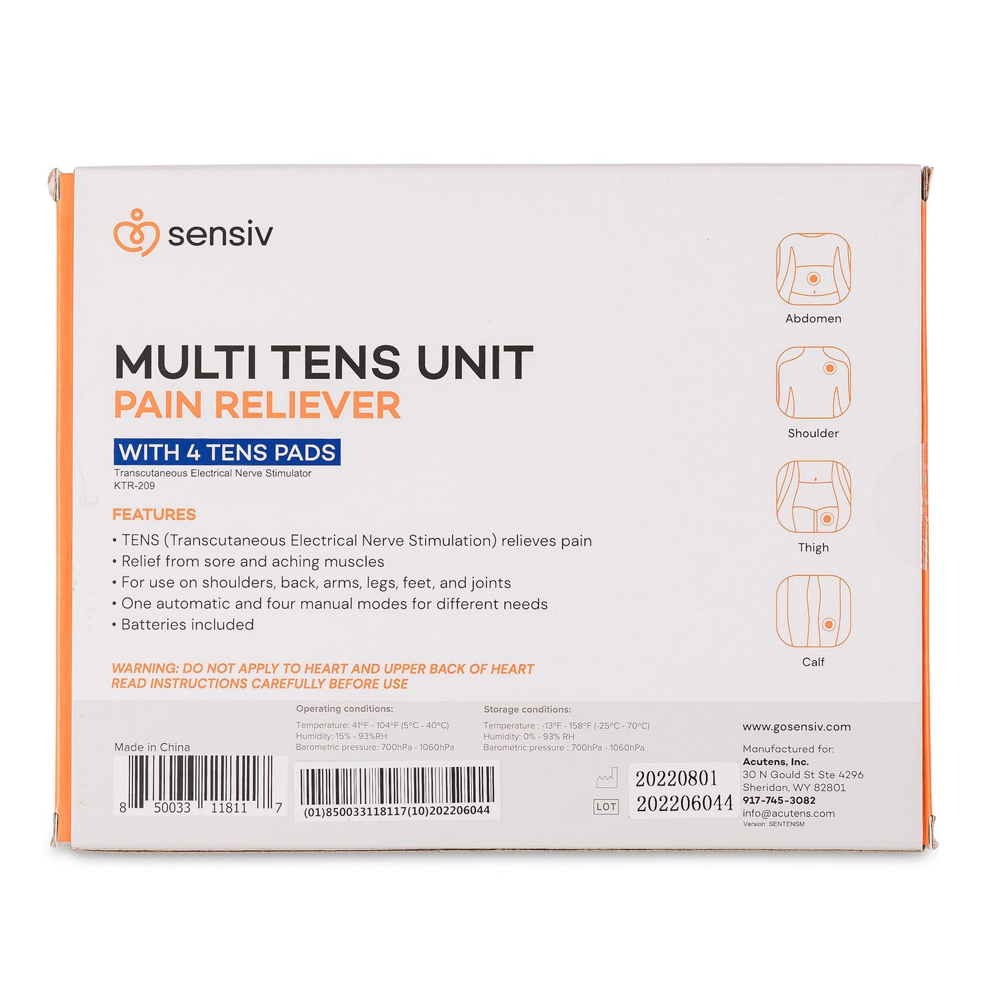 Sensiv Multi-Channel Pain Relief TENS Unit