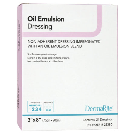 DermaRite 22380 Oil Emulsion Impregnated Dressing, 3 x 8 Inch