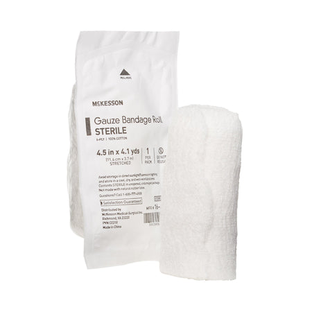McKesson 16-4264 Sterile Fluff Bandage Roll, 4-1/2 Inch x 4-1/10 Yard, 6-Ply