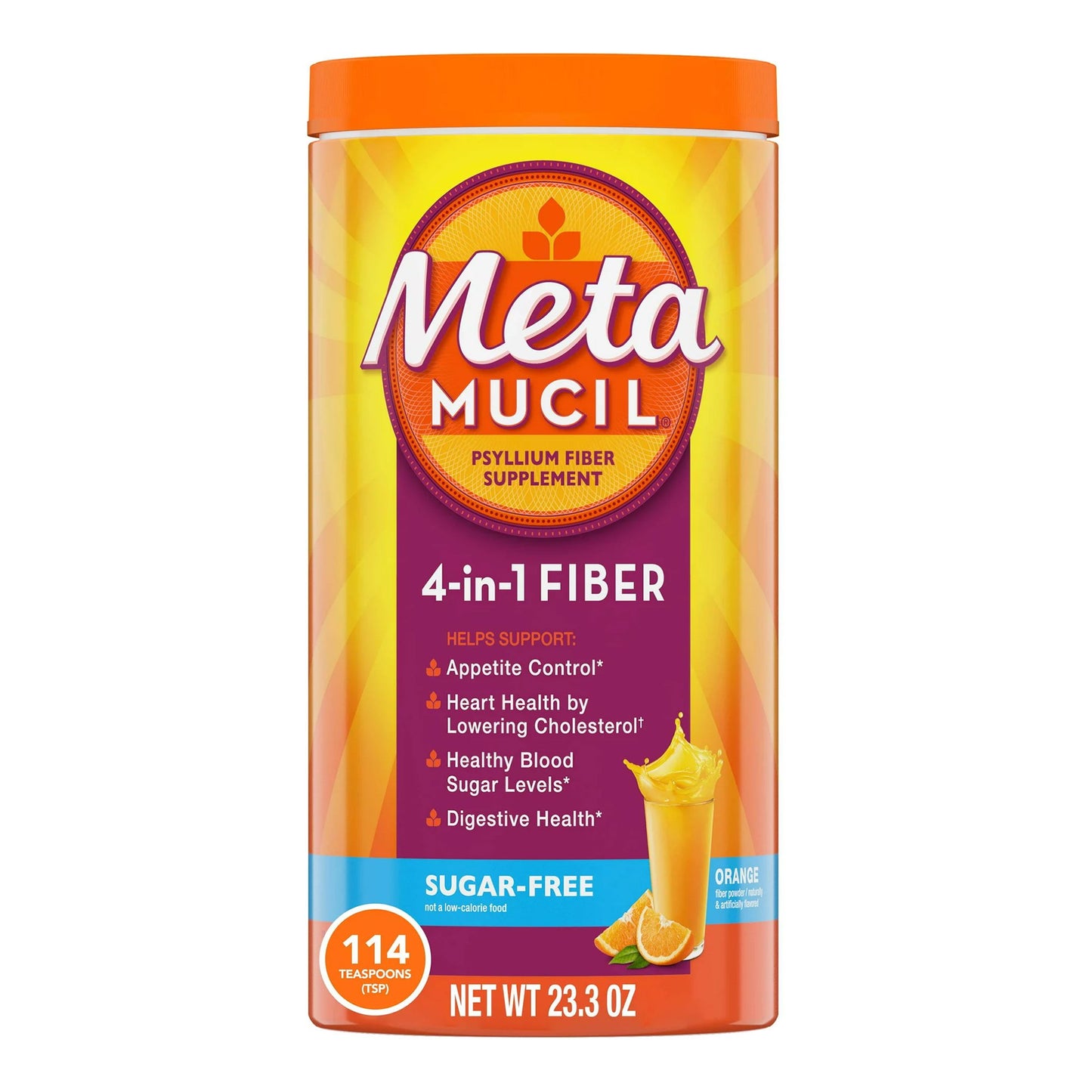 Metamucil® Psyllium Fiber Supplement, Orange Powder