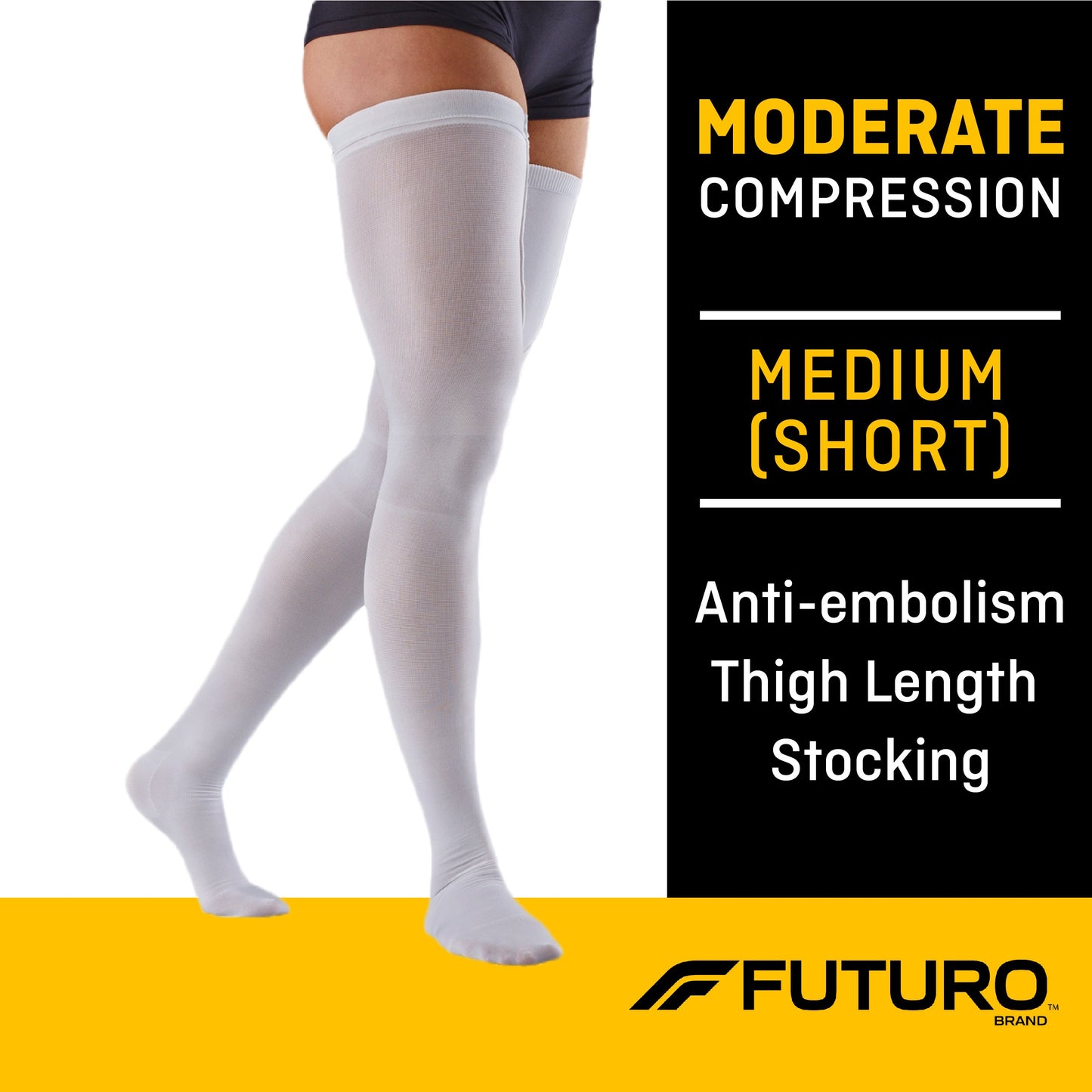 3M Futuro™ Anti-Embolism Moderate Compression Thigh-High Stockings, Medium/Short