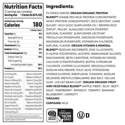 Orgain® Kids® Protein Organic Nutritional Shake, Chocolate, 8.25-ounce carton