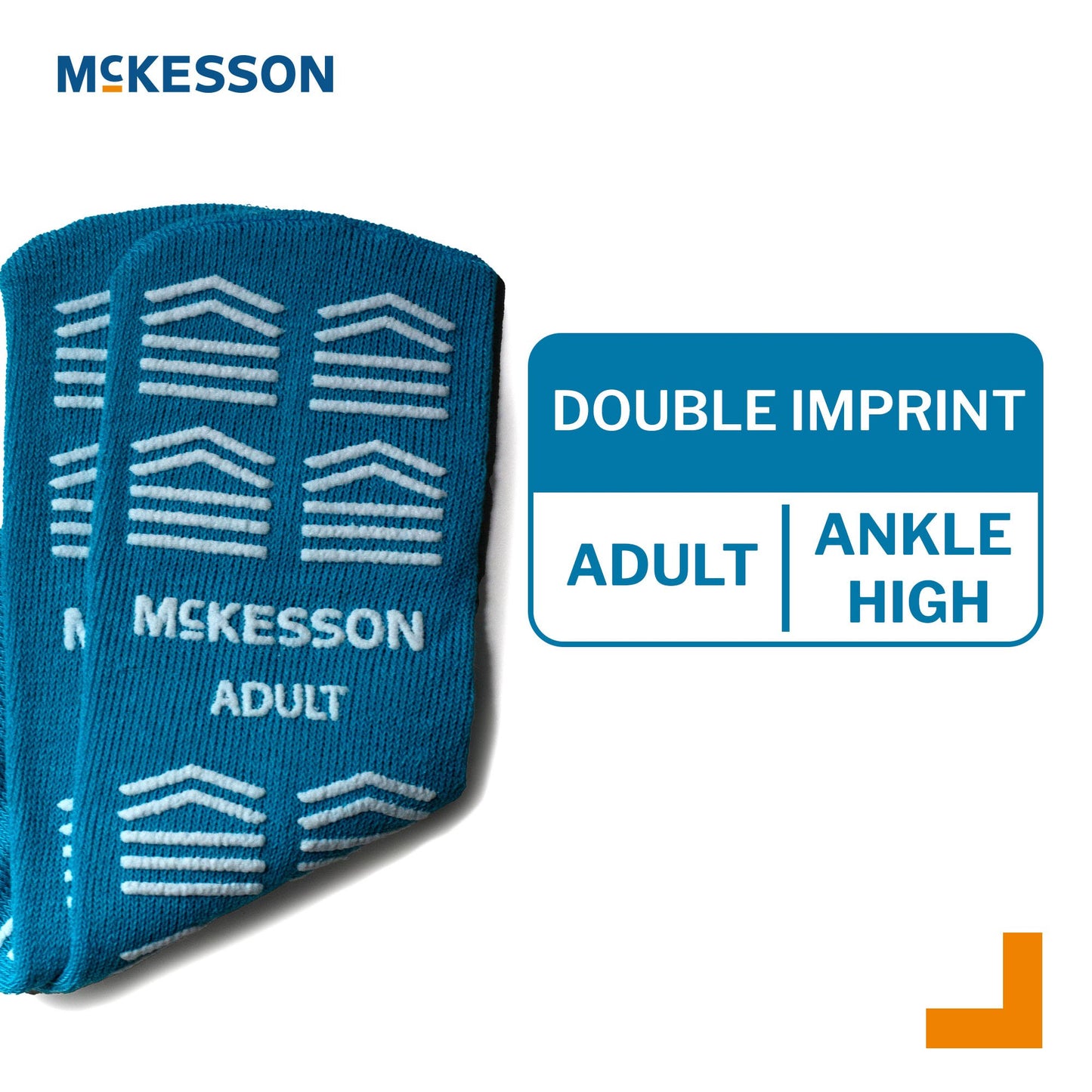 Slipper Socks McKesson Unisex Adult Double Tread Single Patient Use Teal