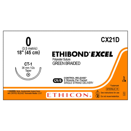 Ethicon CX21D Ethibond Polyester, Taper Point Needle, Braided