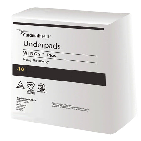 Cardinal 9173 Wings Plus Underpads, Disposable, Heavy Absorbency, Beige, 30 X 30 Inch