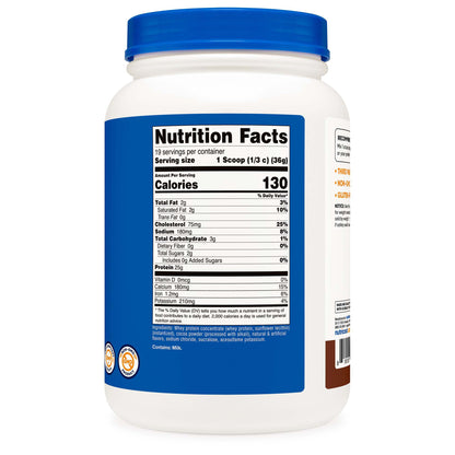 Oral Supplement Nutricost Whey Protein Concentrate Chocolate Flavor Powder 1.5 lb. Canister
