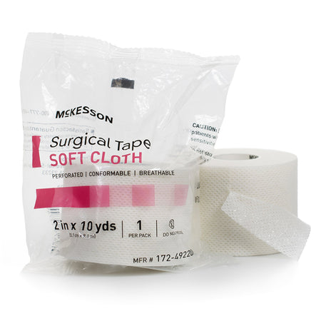 McKesson 172-49220 Cloth Medical Tape, 2 Inch x 10 Yard, White