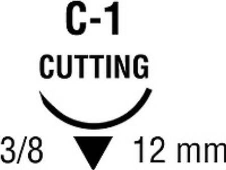 Covidien G-3810 Mild Chromic Gut Absorbable Suture with Needle, Size 6-0, C-1 Taper Cutting
