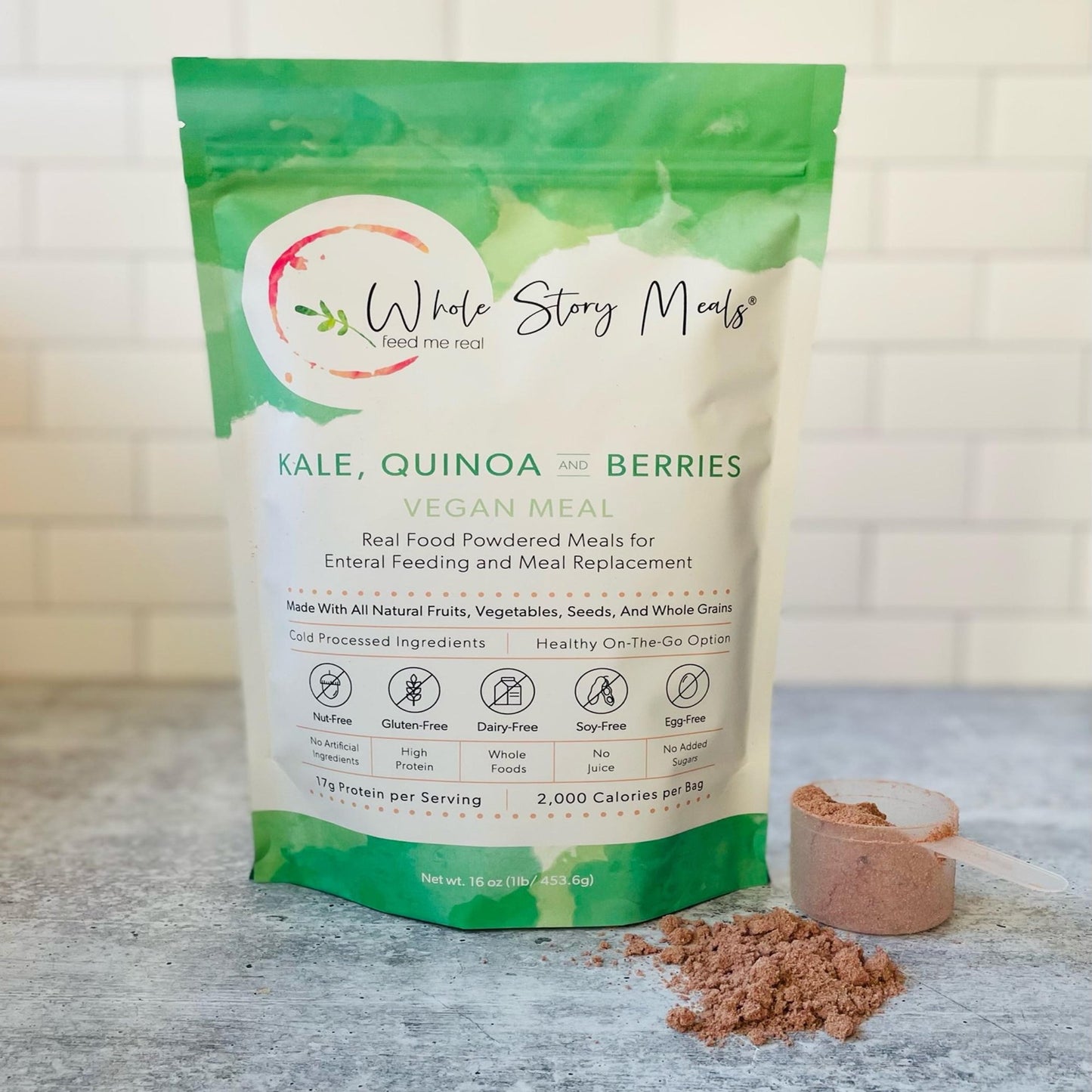 Oral Supplement Whole Story Meals Kale Quinoa Berry Flavor Powder 16 oz. Pouch