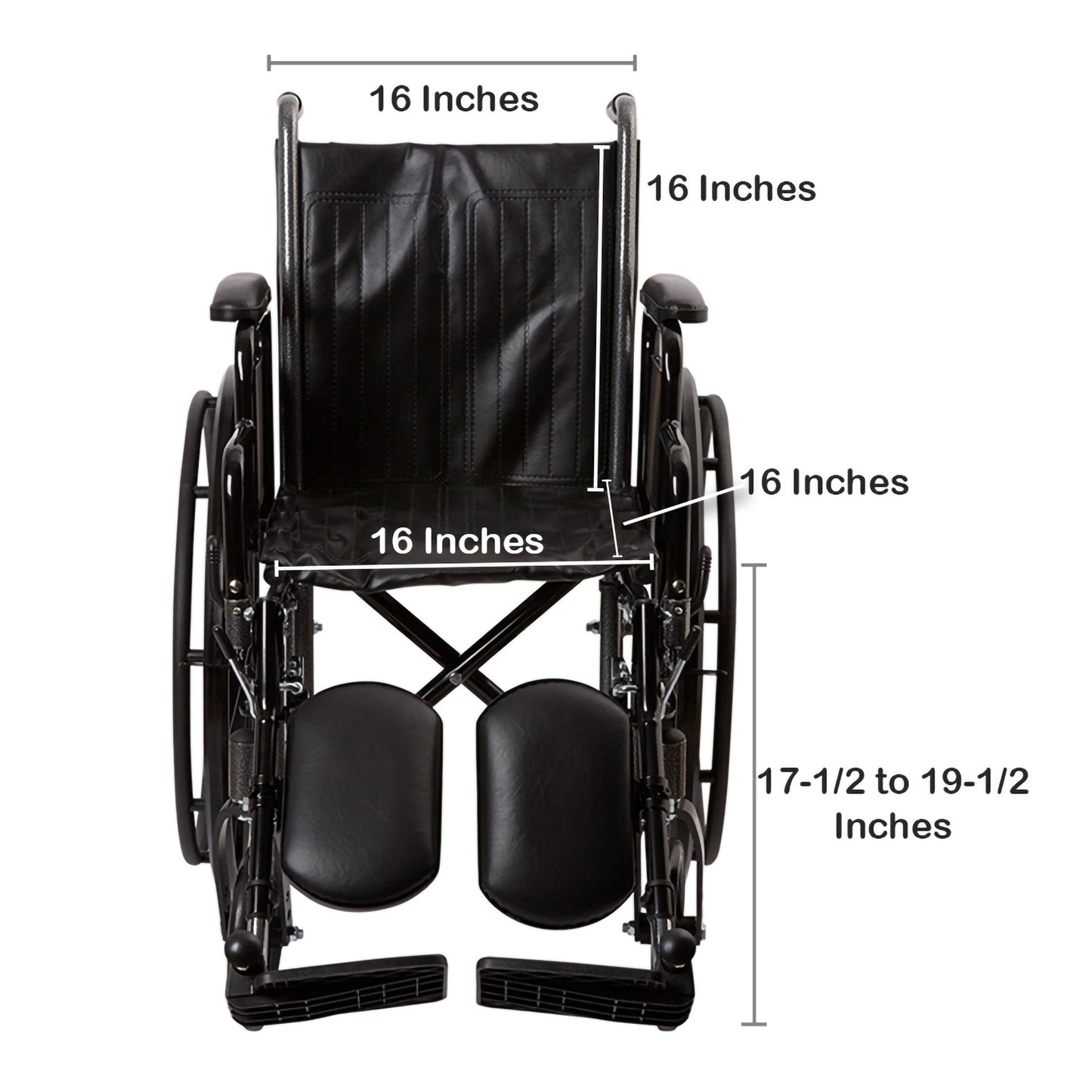 McKesson Wheelchair, 16 Inch Seat Width