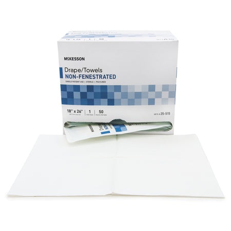 McKesson 25-515 General Purpose Drape McKesson Poly Lined Towel Drape 18 W X 26 L Inch Sterile