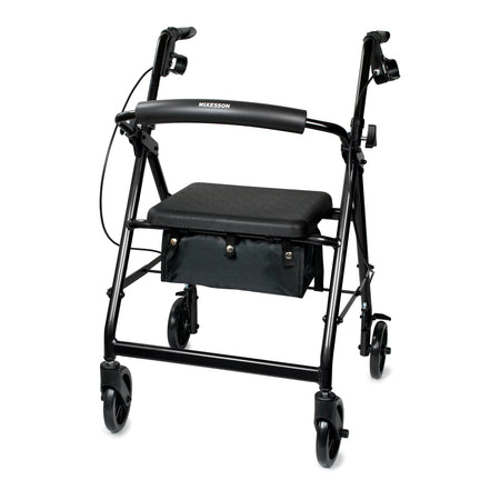 McKesson 146-R726BK Folding Aluminum Four-Wheel Rollator, Black