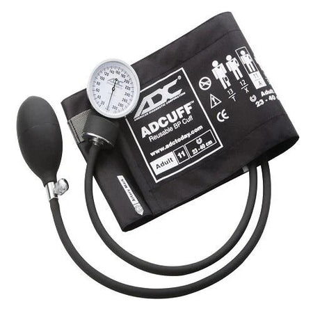 ADC Prosphyg 760 Series Aneroid Sphygmomanometer Unit, Nylon Cuff, Palm Aneroid, Black, Each, Child, Adult, Large Adult, Thigh