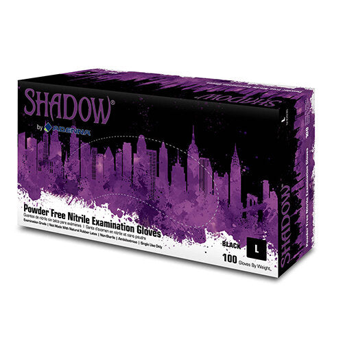 In-stock Adenna Shadow black nitrile gloves ready for immediate pickup at Lexicon Medical Supply in Tucson, AZ.