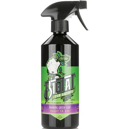 Biotat Ready to Use Numbing Green Soap, 500 mL Spray Bottle