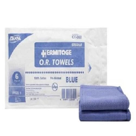 Dukal O.R. Towel, Blue, Sterile, 17" x 26", 4/Pack 20 Packs/Case, CT-04BCS