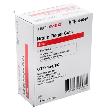 Dukal Nitrile Finger Cot, Pre-rolled, Small, 144/Box, Duk 4404S