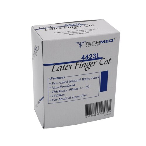 Dukal Latex Finger Cot, Pre-rolled, Large, 144/Box, Duk 4423L