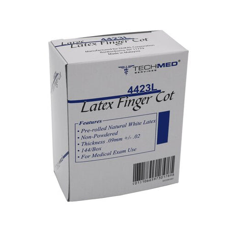 Dukal Latex Finger Cot, Pre-rolled, Large, 144/Box, Duk 4423L