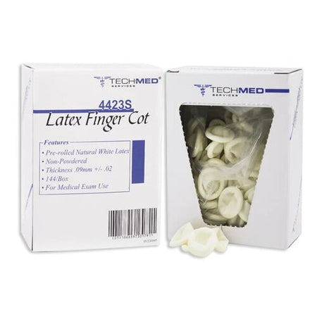 Dukal 4423S Latex Finger Cot, Pre-rolled, Small-XL, 144/Box