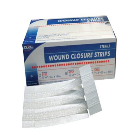 Dukal 5156 Skin Closure Strip, Nonwoven Material, Reinforced Strip, White