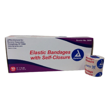 Dynarex Elastic Bandage with Self-Closure, 2", 3", 4", 6", Roll, Box