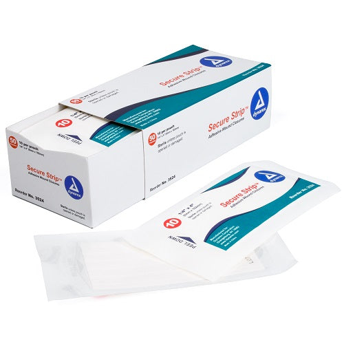Dynarex SecureStrip Adhesive Wound Closure, Sterile, ¼" x 4", 50/box, DYN3524