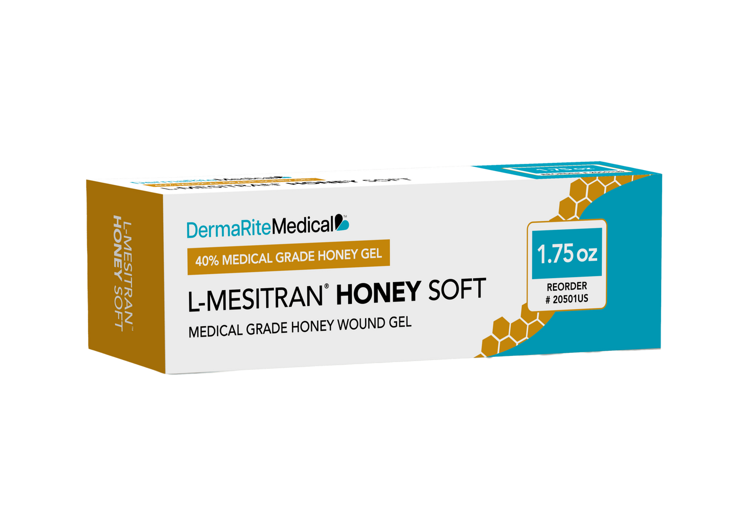 DermaRite L-Mesitran Honey Soft medical grade 1.75oz wound gel tube by SionBrands with 40 percent honey