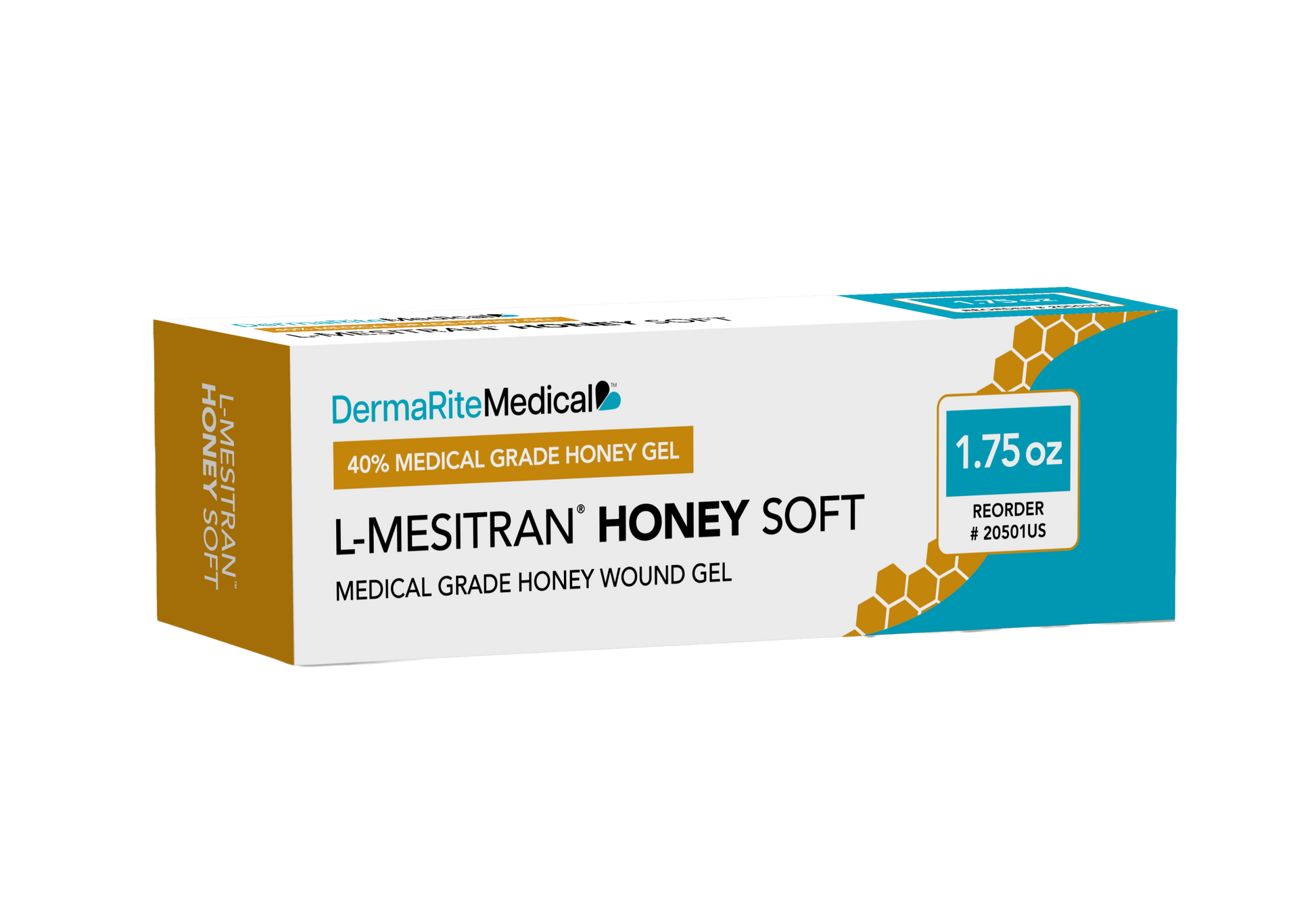 DermaRite L-Mesitran Honey Soft medical grade 1.75oz wound gel tube by SionBrands with 40 percent honey