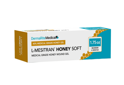 DermaRite L-Mesitran Honey Soft medical grade 1.75oz wound gel tube by SionBrands with 40 percent honey