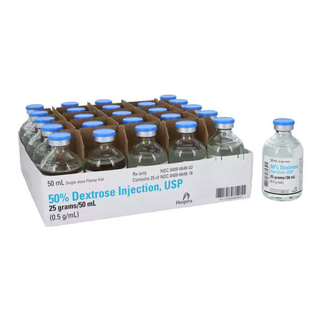 Dextrose / Water, Preservative Free 50% IV Solution 50 mL, Pfizer 00409664802, 25 Vials/Flat by Pfizer product image