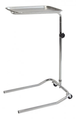 Graham-Field Grafco Instrument Table, 12½" X 19" Tray, 31" to 50", Stainless Steel Tray, Chrome-Plated Steel Base, Each, GF1843